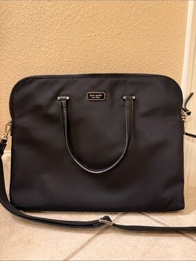 kate spade black nylon laptop bag with detachable strap